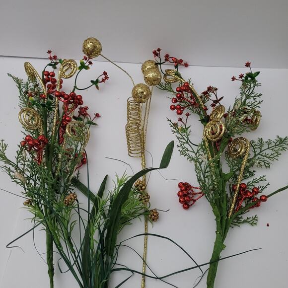Festive Floral Stem Set - Gold Accents - Picture 2 of 10